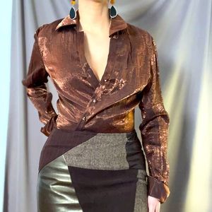 Fabulous Genuine Vintage Bronze button up shirt